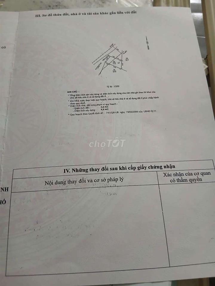 bán nhà hẻm 25/25 đội cung P11 Q11 2 tỷ 6