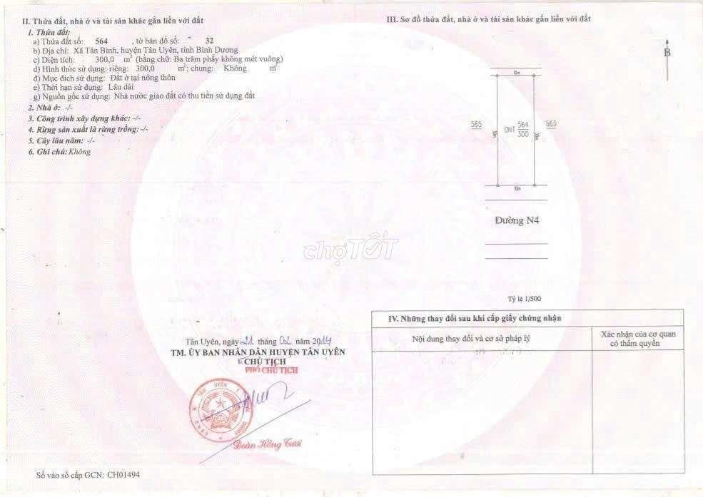 Lô đất đẹp 300m2 thổ cư Phường Vĩnh tân Visip2