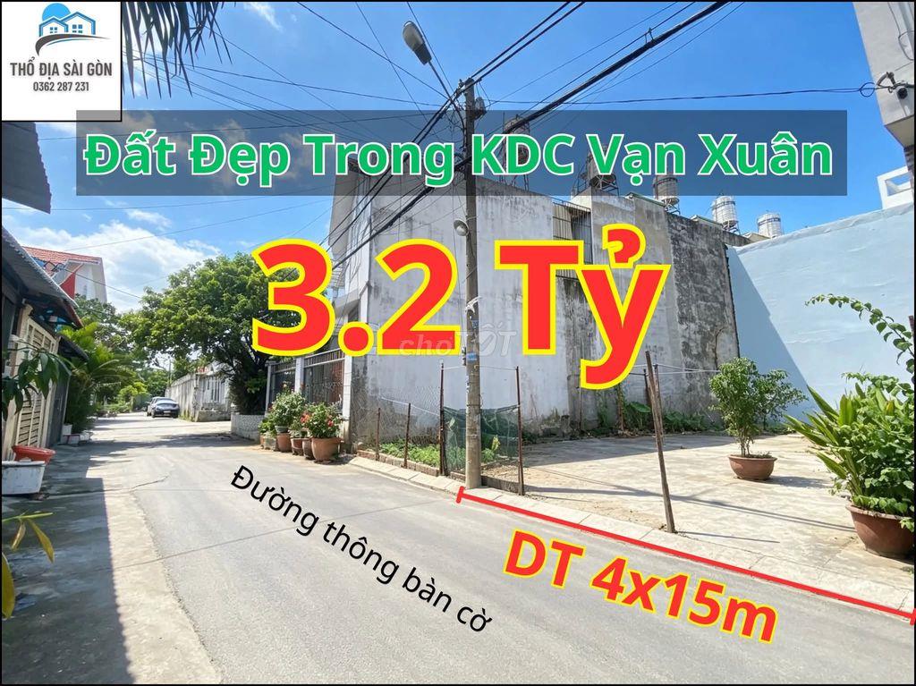 Bán đất 62.7m2 KDC Vạn Xuân Thạnh Xuân 38 Quận 12 sổ hồng đường thông
