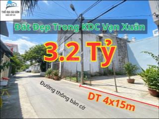 Bán đất 62.7m2 KDC Vạn Xuân Thạnh Xuân 38 Quận 12 sổ hồng đường thông