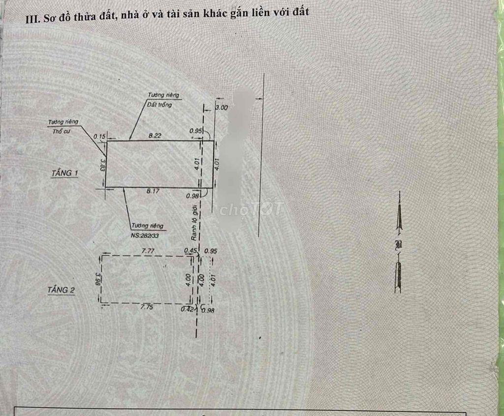 40m - HẺM 4m - 2 TẦNG - CỐNG LỞ - KO QUY HOẠCH - KO LỖI