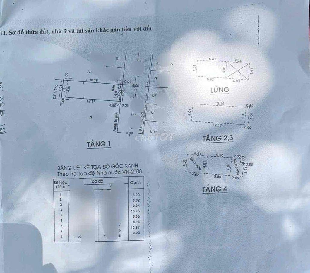 58m - 4.5 Tỷ - XE HƠI - DƯƠNG THỊ MƯỜI - NHÀ KO LỖI