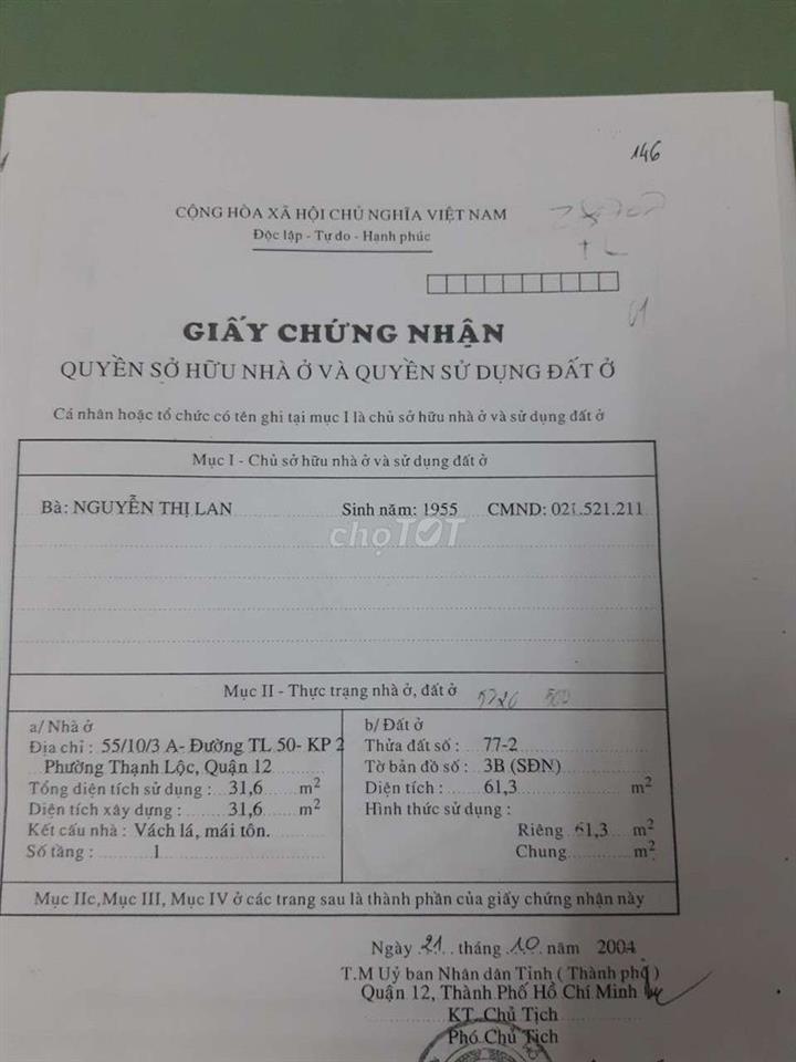 55/10/3A Đường TL50, phường Thạnh lộc , Quận 12