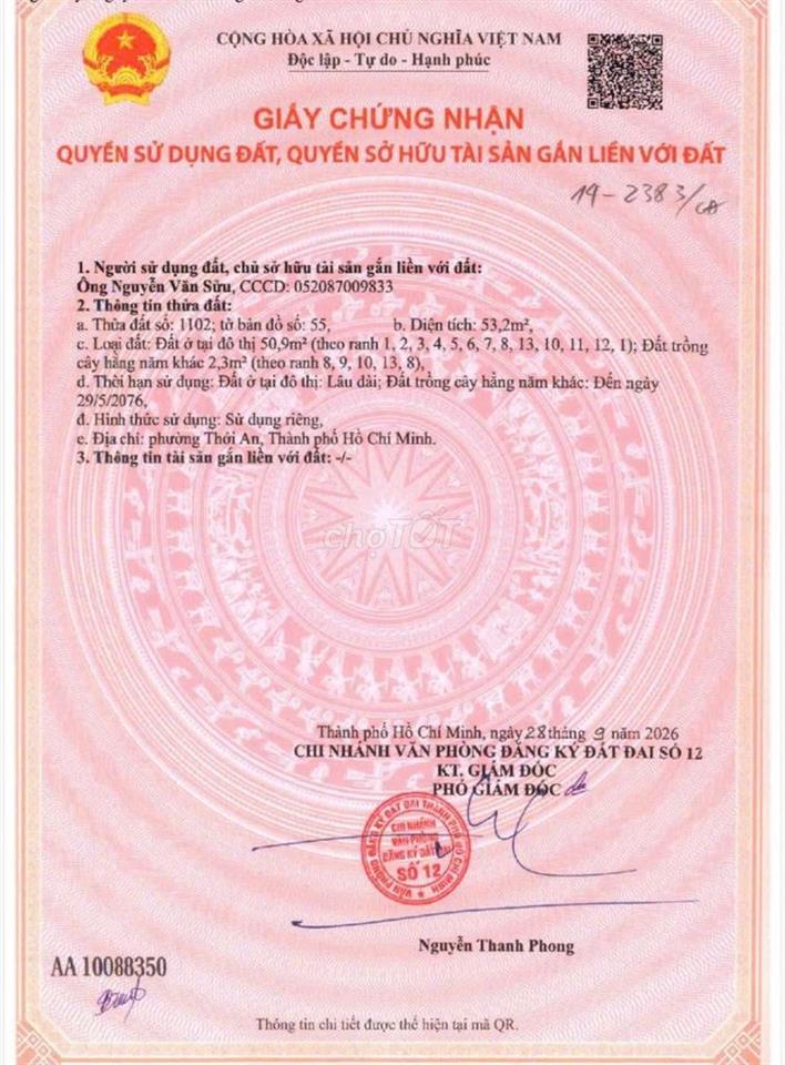 SHR KHU VỰC  SÁT CHỢ 