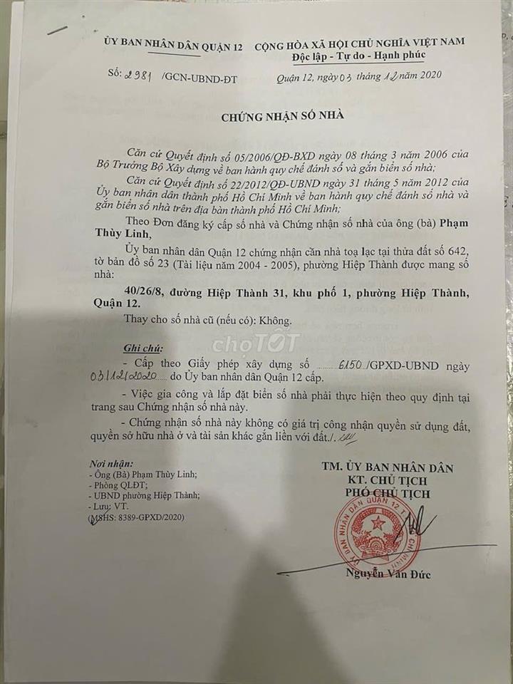 Bán đất tặng nhà hẻm xe hơi 6m