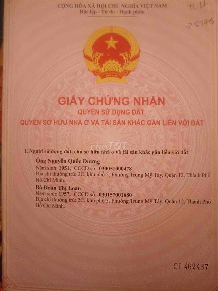 Bán nhà 80m2 ,đường Nguyễn ảnh thủ ,q12