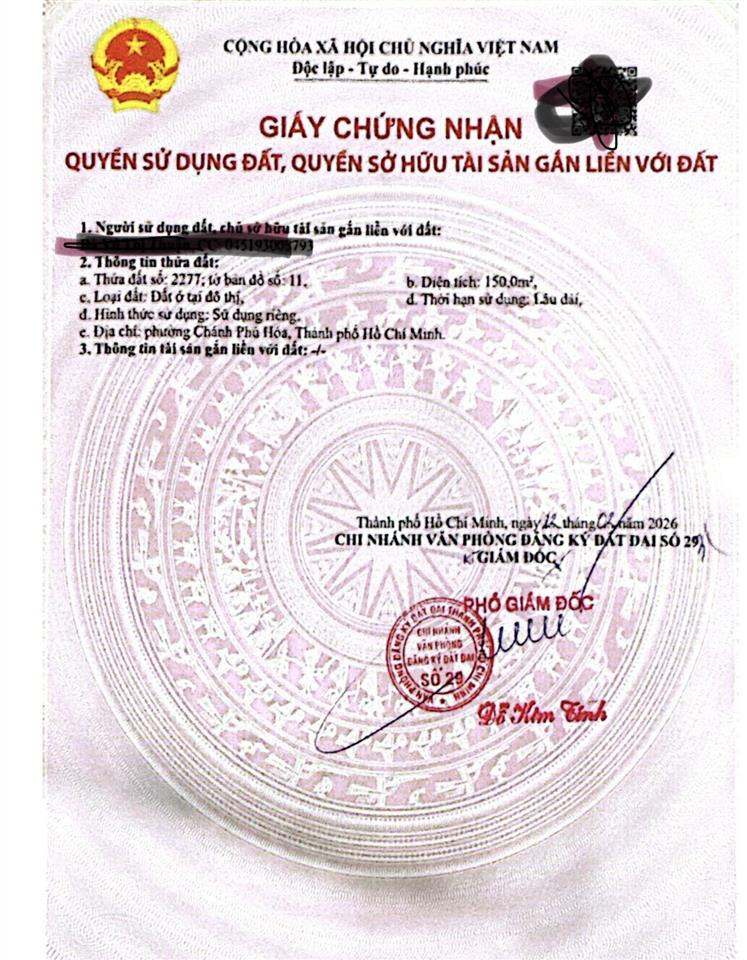 Chính chủ cần bán nhà mặt tiền đường na3 chánh phú hòa, tp. hồ chí minh