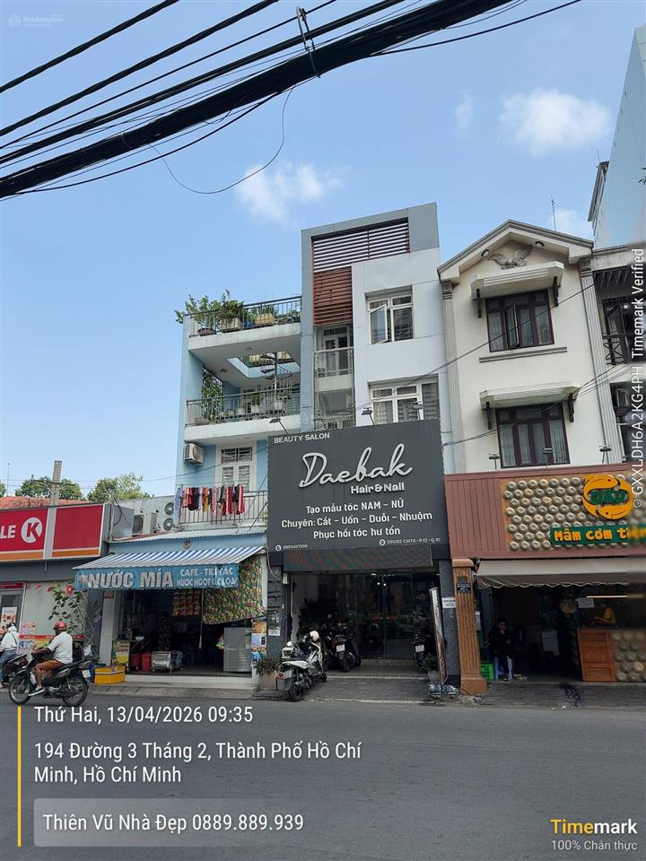 Bán nhà 285/92 cmt8 đối diện hà đô centrosa (dt 4,5x13,5m  trệt 2 lầu) phường 12, quận 10