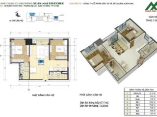 Chính chủ bán căn hộ 67m2 cc xuân mai riverside 2 ngủ 2wc, tầng đẹp, hướng mát, nội thất đầy đủ.