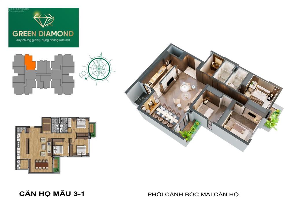 Chính chủ bán căn hộ 137m2 3pn ban công đông nam. view hồ đống đa tại green diamond 93 láng hạ.