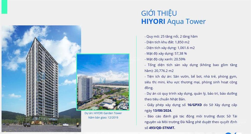 Tiến độ thanh toán, bàn giao, tiện ích và thông tin chi tiết về dự án hiyori aqua tower đà nẵng
