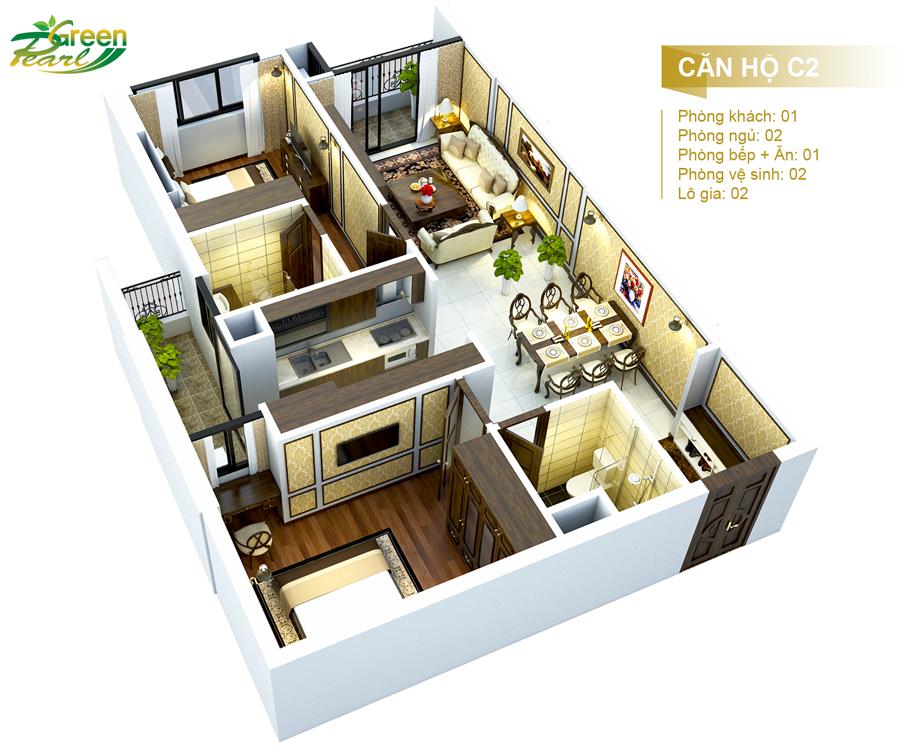 Chủ cần bán căn 3pn view biệt thự green pearl 378 minh khai.