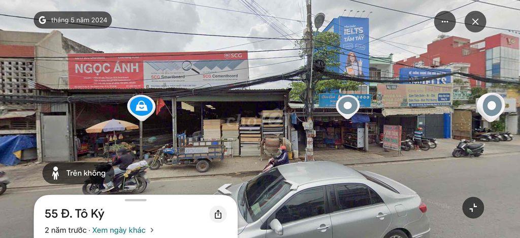Cho thuê mặt tiền đường tô ký gần chợ Nga ba bầu,ngang 25x23m