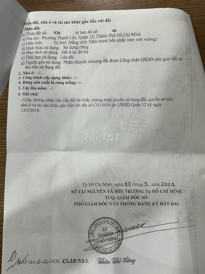 Chính chủ bán đất 