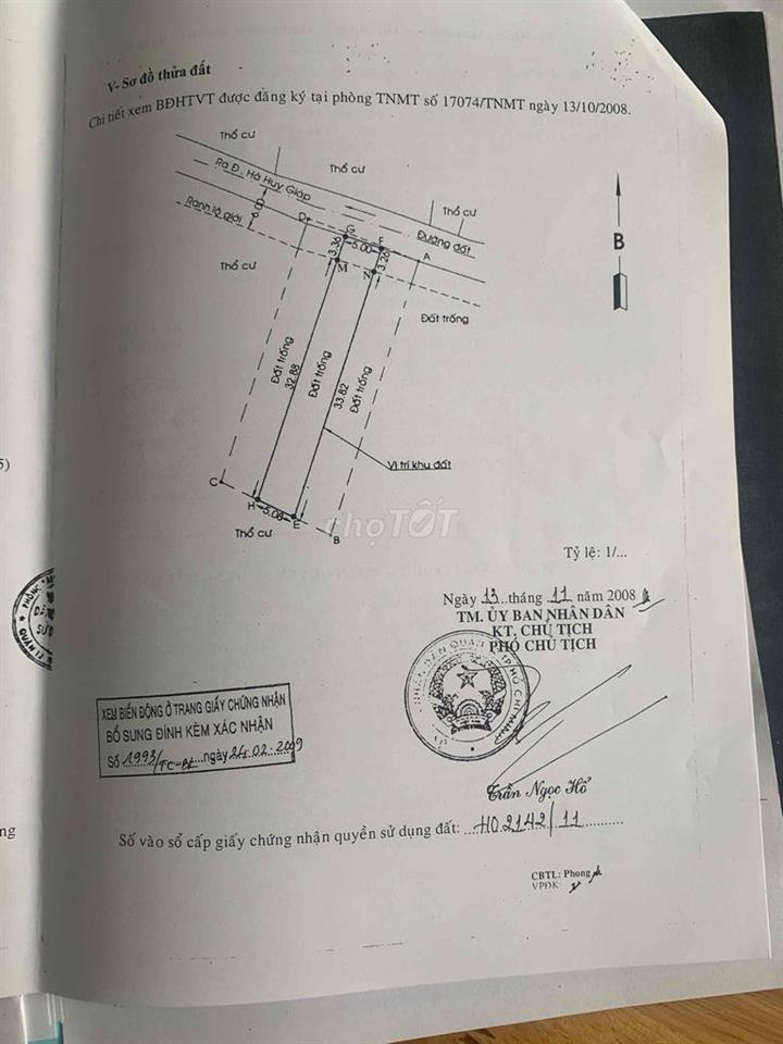 Nhà đất đường TL51 , Phường Thạnh Lộc DT 183m2 (5mx37,4m)