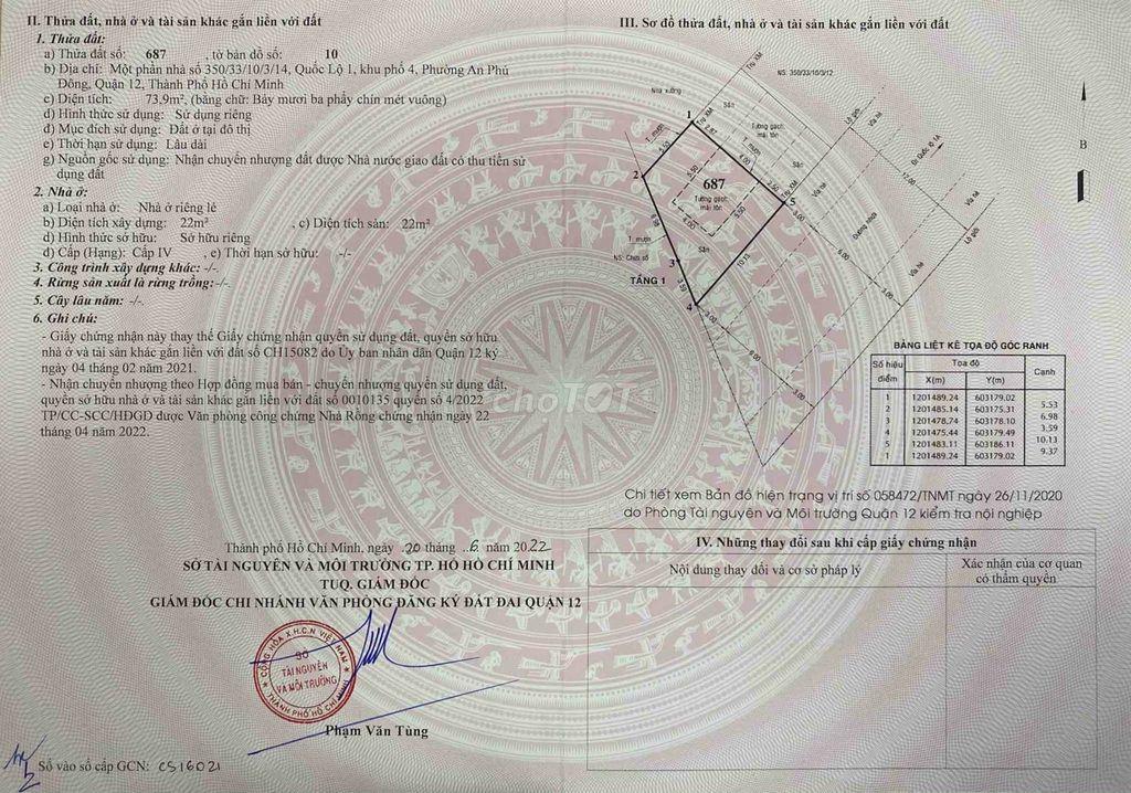 cần bán đất ở An Phú Đông 