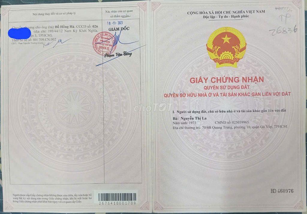 Bán đất Mặt Tiền Rạch P.Thạnh Xuân,  Q12, 4,45 tỷ, 86 m2 (chỉ 51tr/m2)