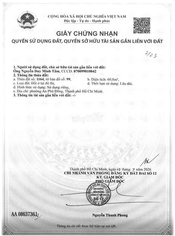 đất hẻm 190, một xẹt ngắn vườn lài
