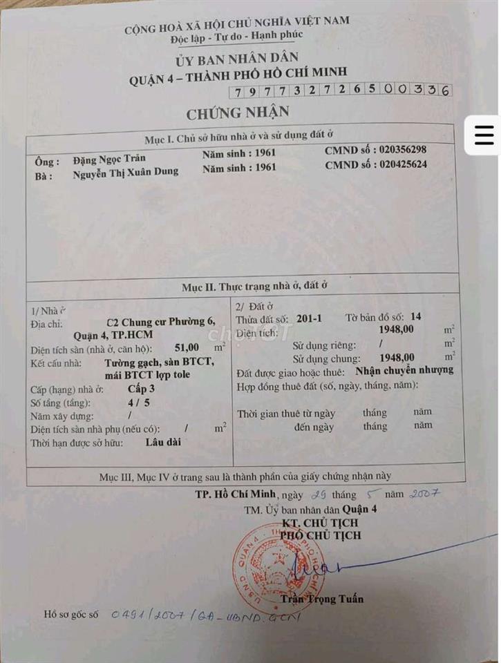 Cần bán chung cư C2