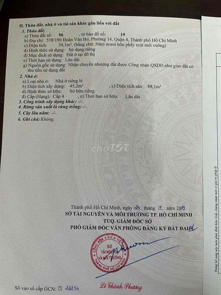 Nhà Q4 chính chủ cần bán