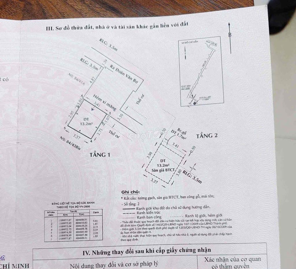 Nhà bán Đoàn Văn Bơ Q.4