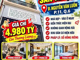 NHÀ  GIÁ TỐT  . HẺM  3.5M . KHU VỰC QUẬN  6