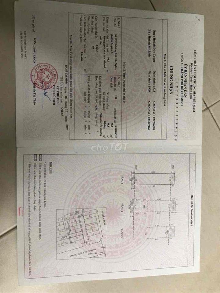 bán nhà quận 5 phố người hoa