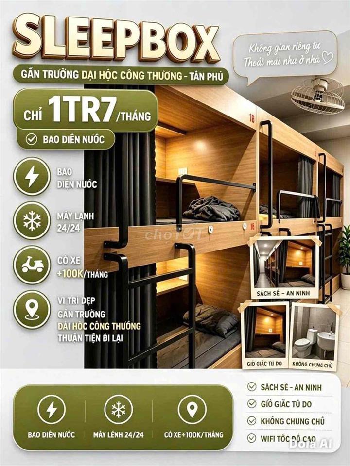 KTX, SLeepbox ngay gần ĐH Công Thương - Tân Phú