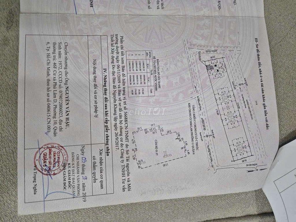 Bán gấp căn hộ 2 phòng ngủ siêu rộng 99m2, căn góc Himlam Chợ Lớn.