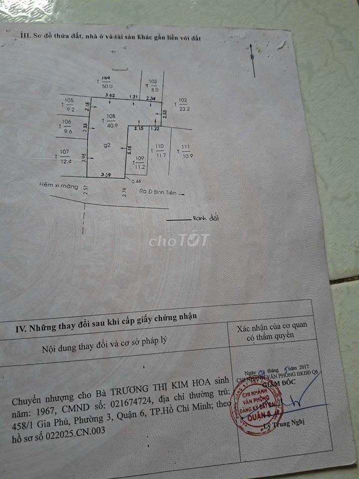 Bán nhà hẻm 231 Bình Tiên, chữ L cực hiếm (Đã hạ giá từ 4ty7 còn 4ty5)