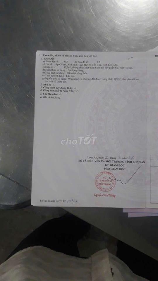 Chính chủ cần bán đất Bến Lức