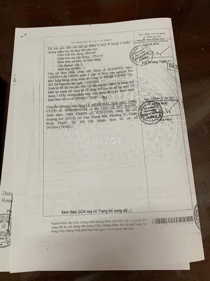 Bán nhà mặt tiền 137 đường Văn Thân, phường 8, quận 6, TPHCM chính chủ