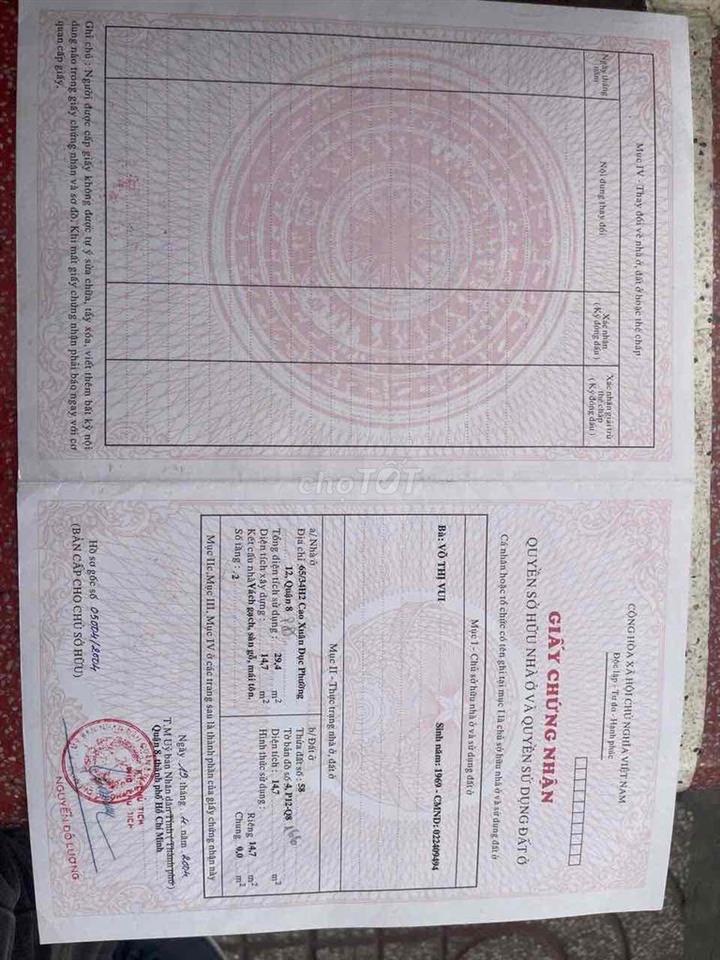Chủ cần bán gấp nhà Q8 chỉ với 1 Tỷ 680