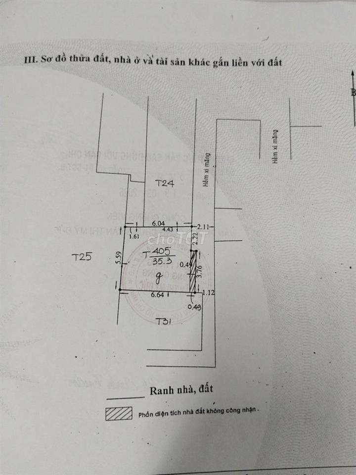 Bán nhà hẻm 2,5m quận 6