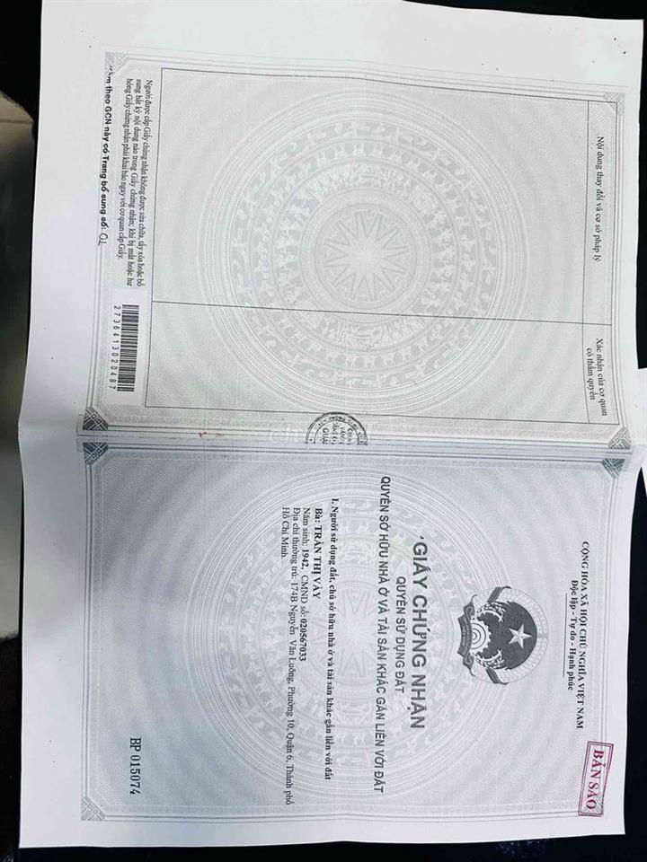 bán Nhà NVL quận 6 hẻm 240/13/26