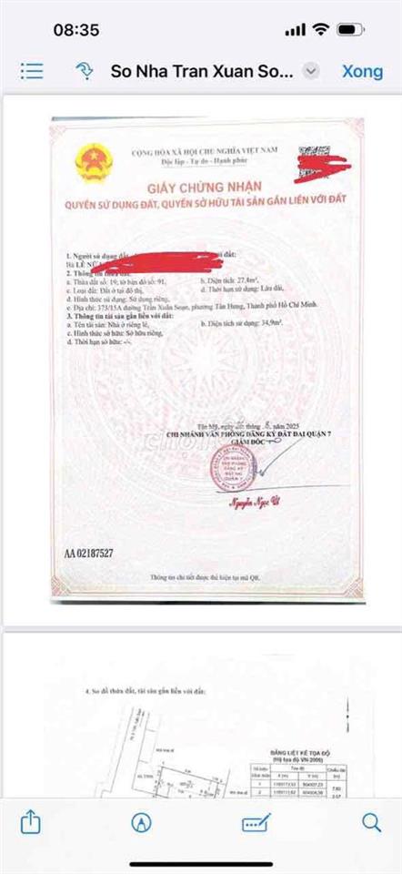bán nhà 373/15A trần xuân soạn q7 .tphcm