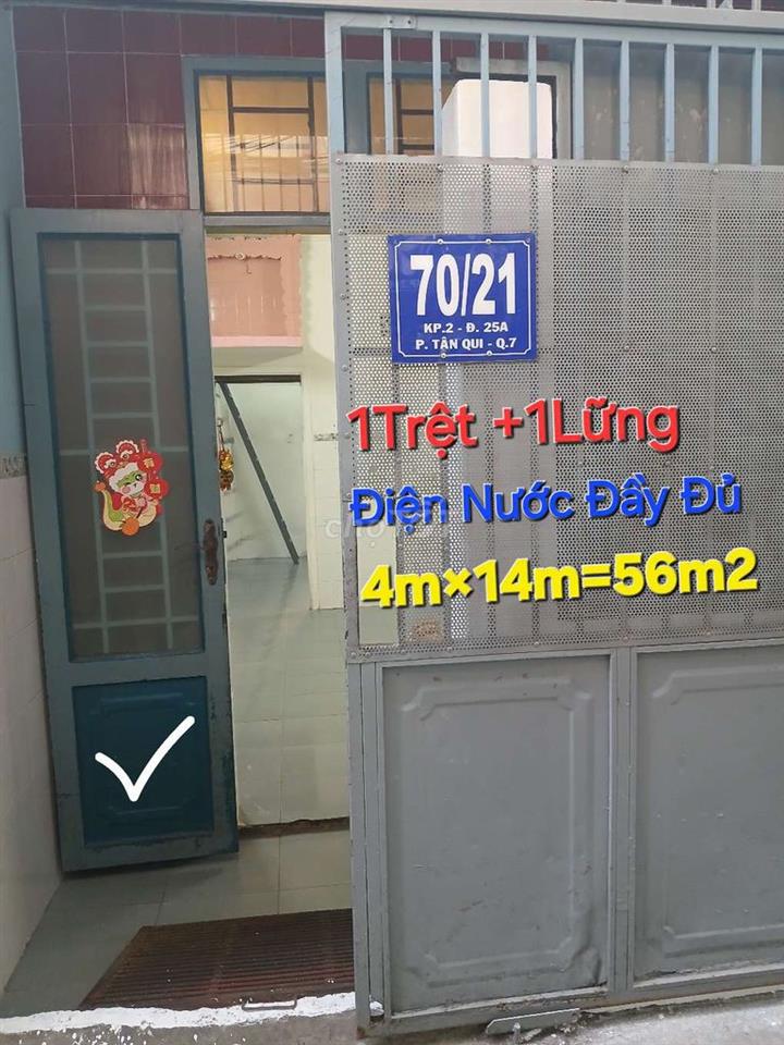 Nhà Cho Thuê Nguyên Căn 56m2 Đ.25A P.Tân Quy Cũ 