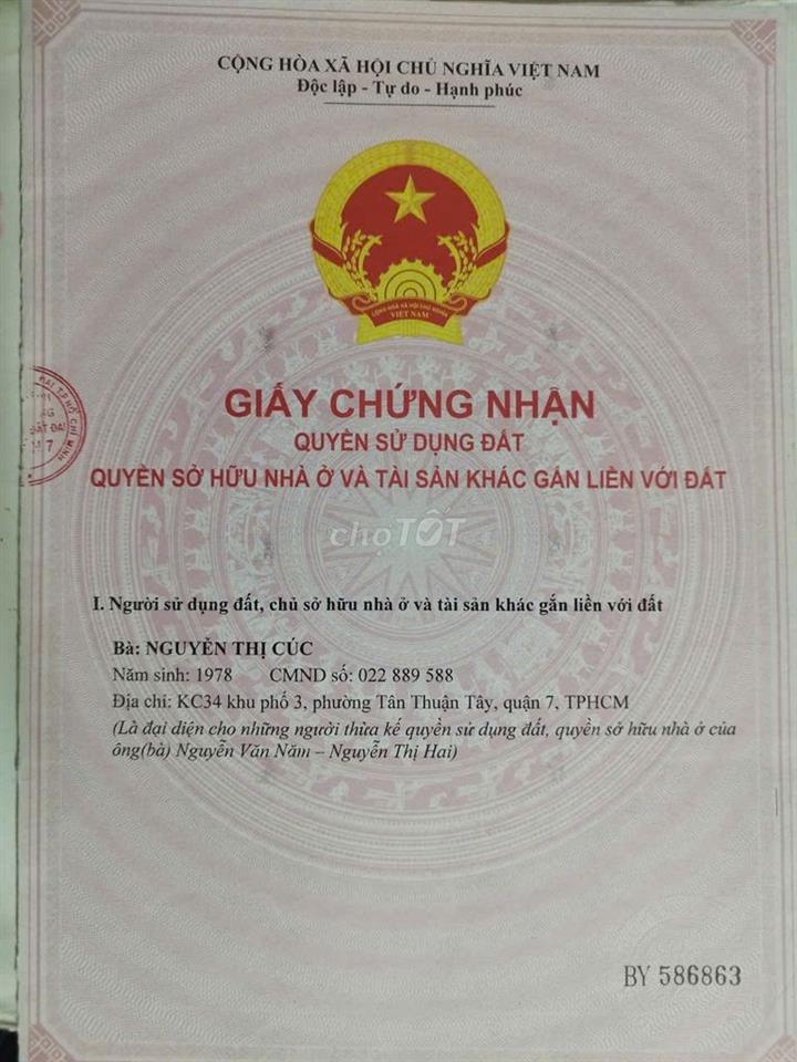 Cần bán nhà cầu Tân Thuận 1