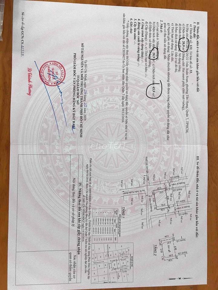Bán căn gốc 2 mặt hẻm 1 trệt 1 lầu