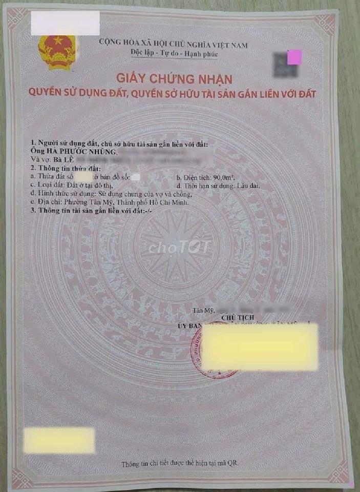 Chính chủ đã giảm nhiều nay giảm thêm 100tr đ. Đất Phú Mỹ Q.7 90m²