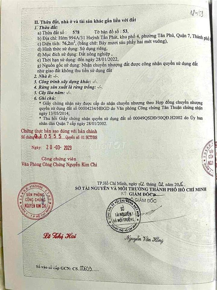 Bán đất trung tâm Quận 7- ngay kế Phú Mỹ Hưng