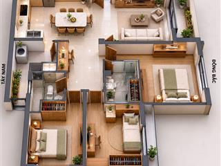 Chính chủ cho  thuê căn hộ lầu 4, 95m2, 3PN, 2WC, 1 balcon, 1 sân phơi