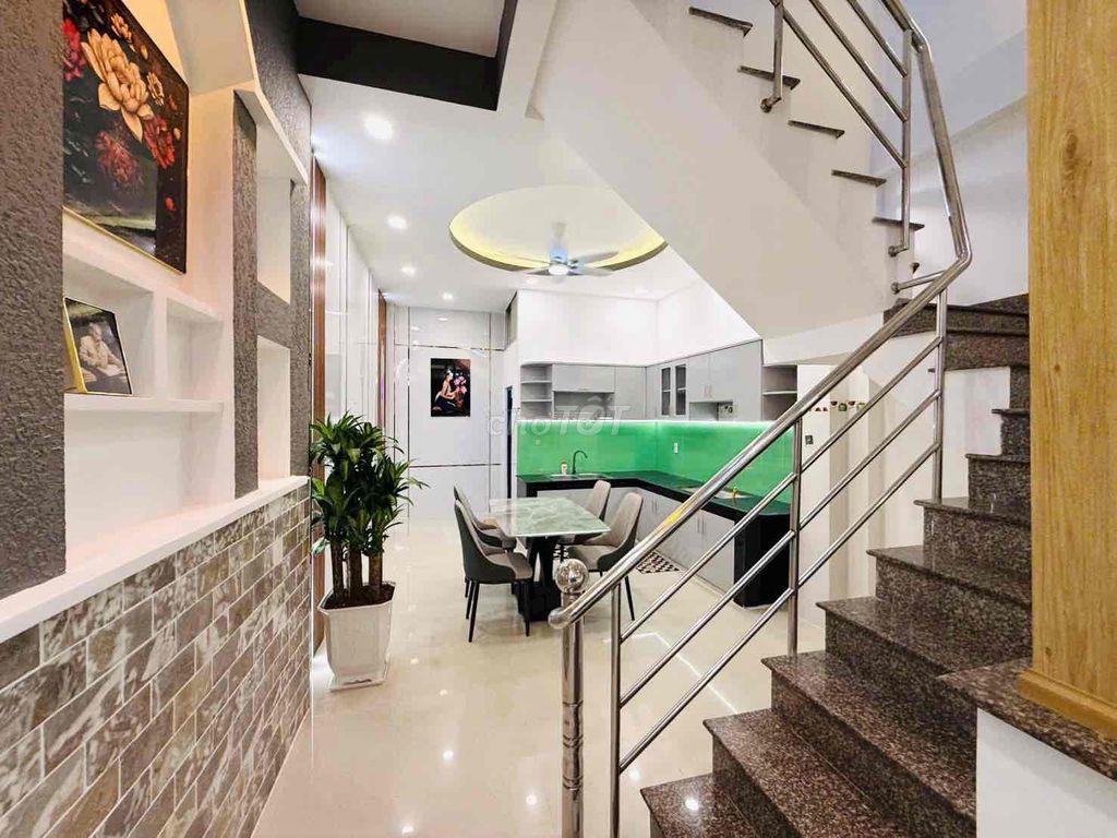 🛑NHÀ ĐẸP 3 TẦNG (4x12,2m), HẺM 4m, gần ô tô đậu Âu Dương Lân
