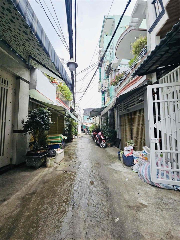Nhà mới, k lộ giới, trệt, lửng, lầu, ST, (4x12m), nở hậu Âu Dương Lân