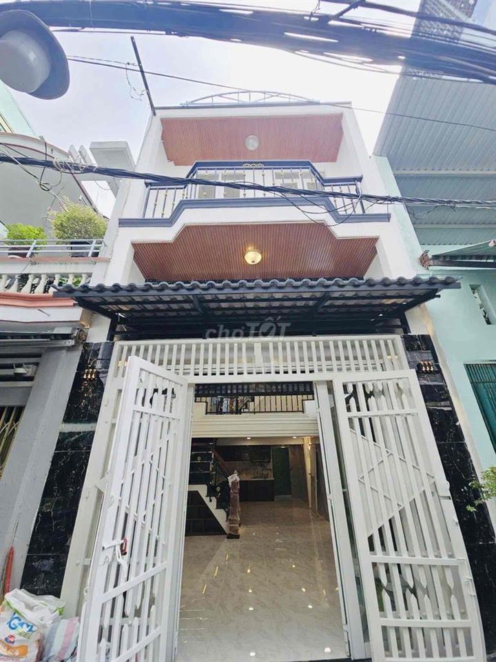 Nhà mới, k lộ giới, trệt, lửng, lầu, ST, (4x12m), nở hậu Âu Dương Lân
