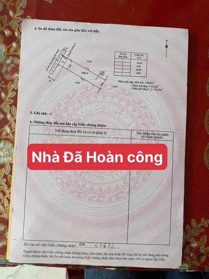Bán nhà 3 lầu đúc BTCT 5 pn tân kim cằn giuôc long an