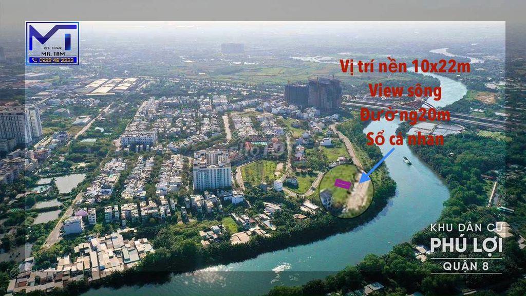 Nền biệt thự view sông | có sổ cá nhân đường 20m | KDC Phú Lợi Quận 8
