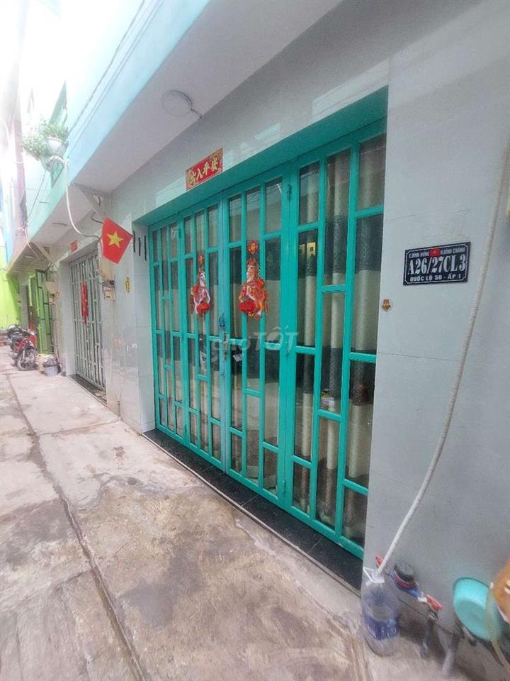 Cho thuê nhà đường Quốc Lộ 50 DT.4m×10m } 1 Lầu 2 Phòng 2 toilet Hẽm6m