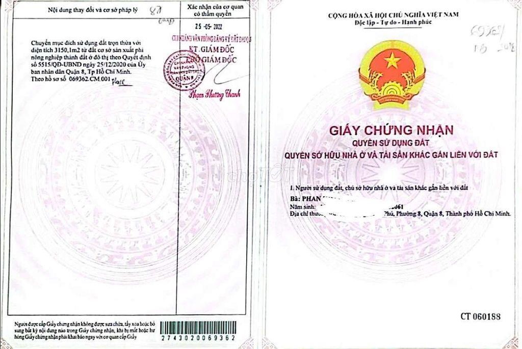 Đất thổ cư 100%,thuộc sở hữu tư nhân, thích hợp phân lô tách thửa nền