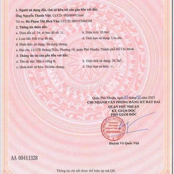 bán nhà 12/12B hoàng diệu DT 75m trệt lầu giá 4ty5